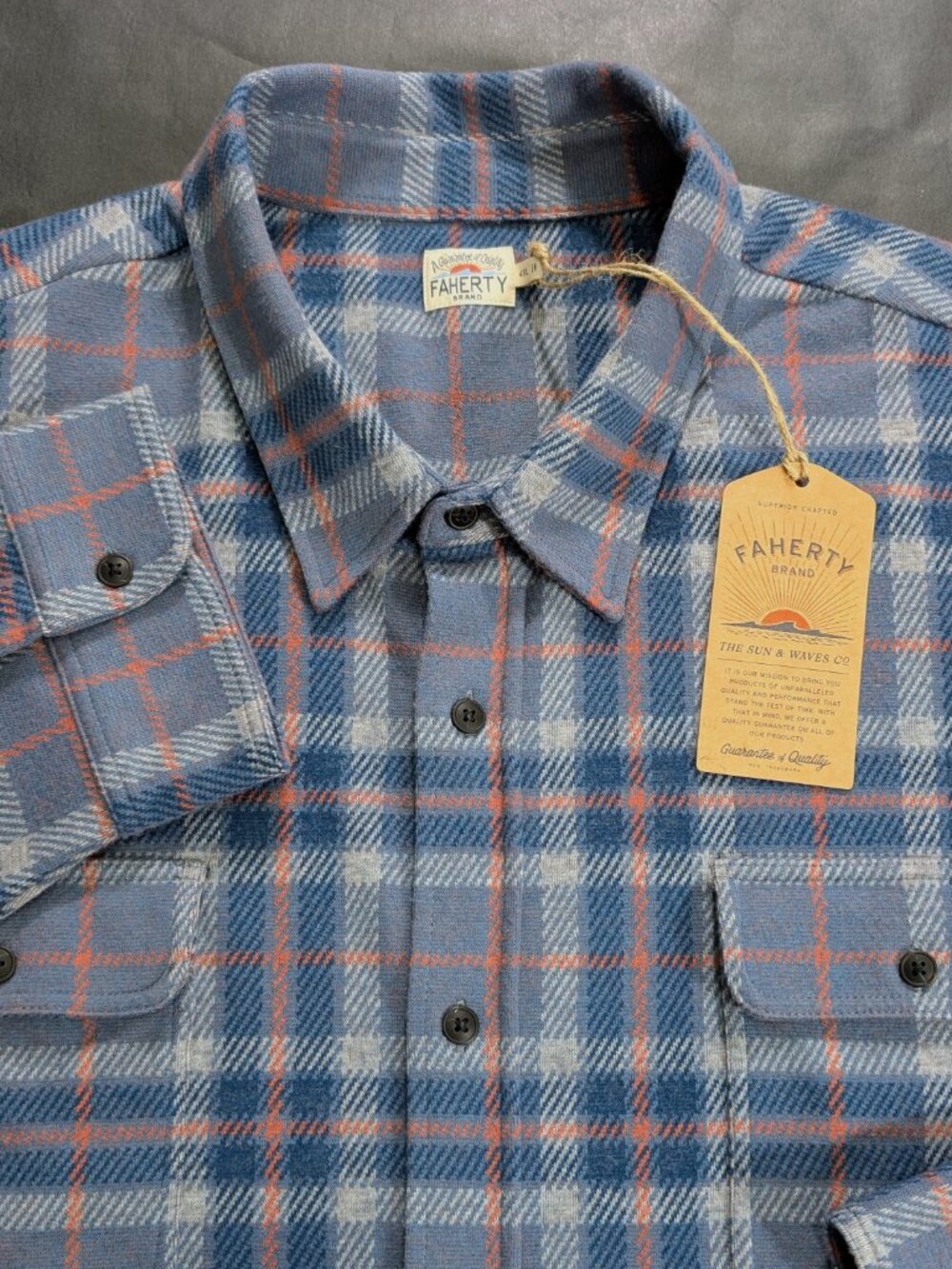 $198 Faherty Men's Legend Sweater Shirt Blue Plaid Button Down Size 4XL 5XL